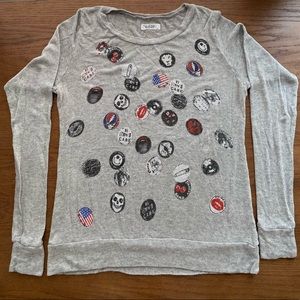 Lauren Moshi- Rock N’ Roll Pins Pullover Sweater